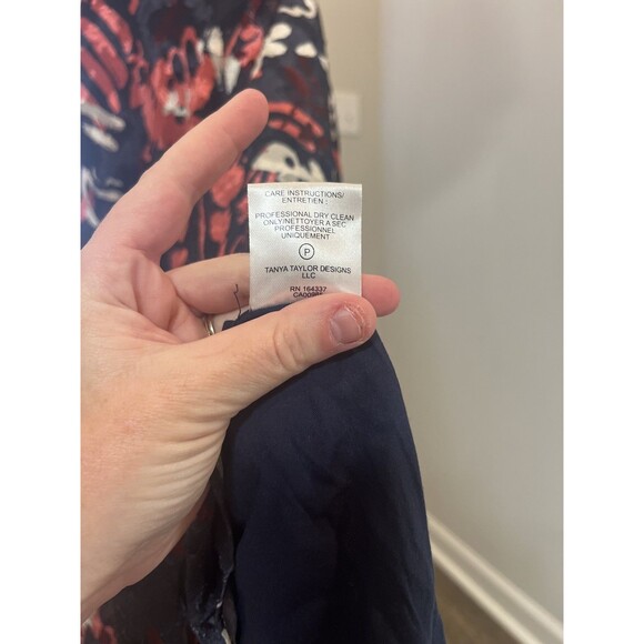 Tanya Taylor Women's Blue Blaire Floral High Low Dress Size 8 - Picture 5 of 14